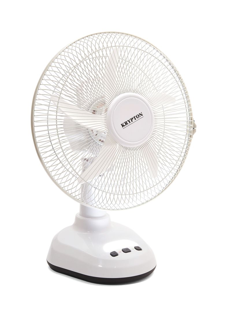 25W 12-Inch Rechargeable Oscillating Fan KNF6065 White